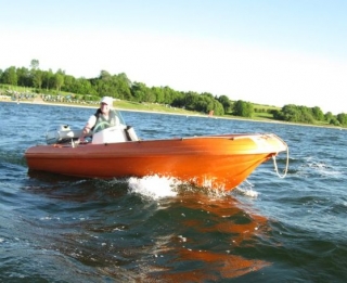 Out in our powerboat